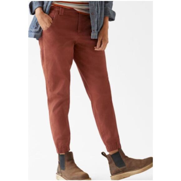 Duluth Trading Co Pants Womens 12 Rust Red Rootstock Gardening Jogger Cotton - Picture 1 of 13